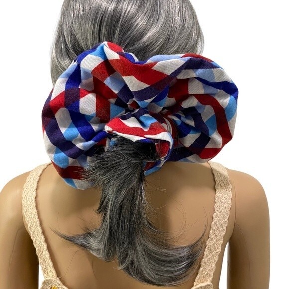 Hair Scrunchie. Multicolor. XL. 4th Of July. Patriotic. America. Holiday. Cute - Picture 2 of 14